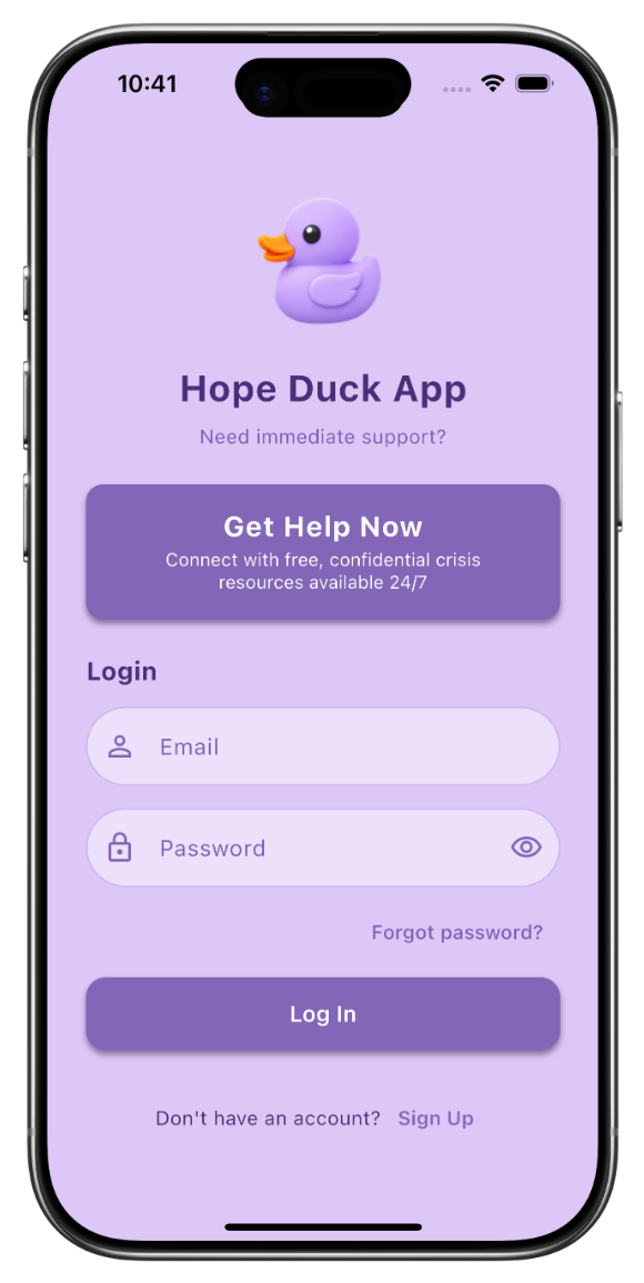 Hope Duck App Screenshot